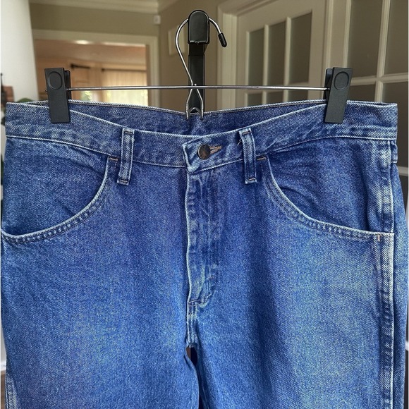 Vintage Rustler Men's Jeans 33x32 Blue Denim Relaxed Straight Fit - Picture 3 of 7